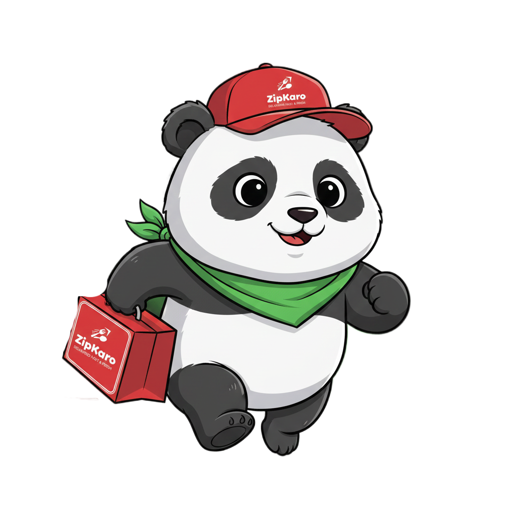 ZipKaro Mascot - Fast & Fresh Delivery