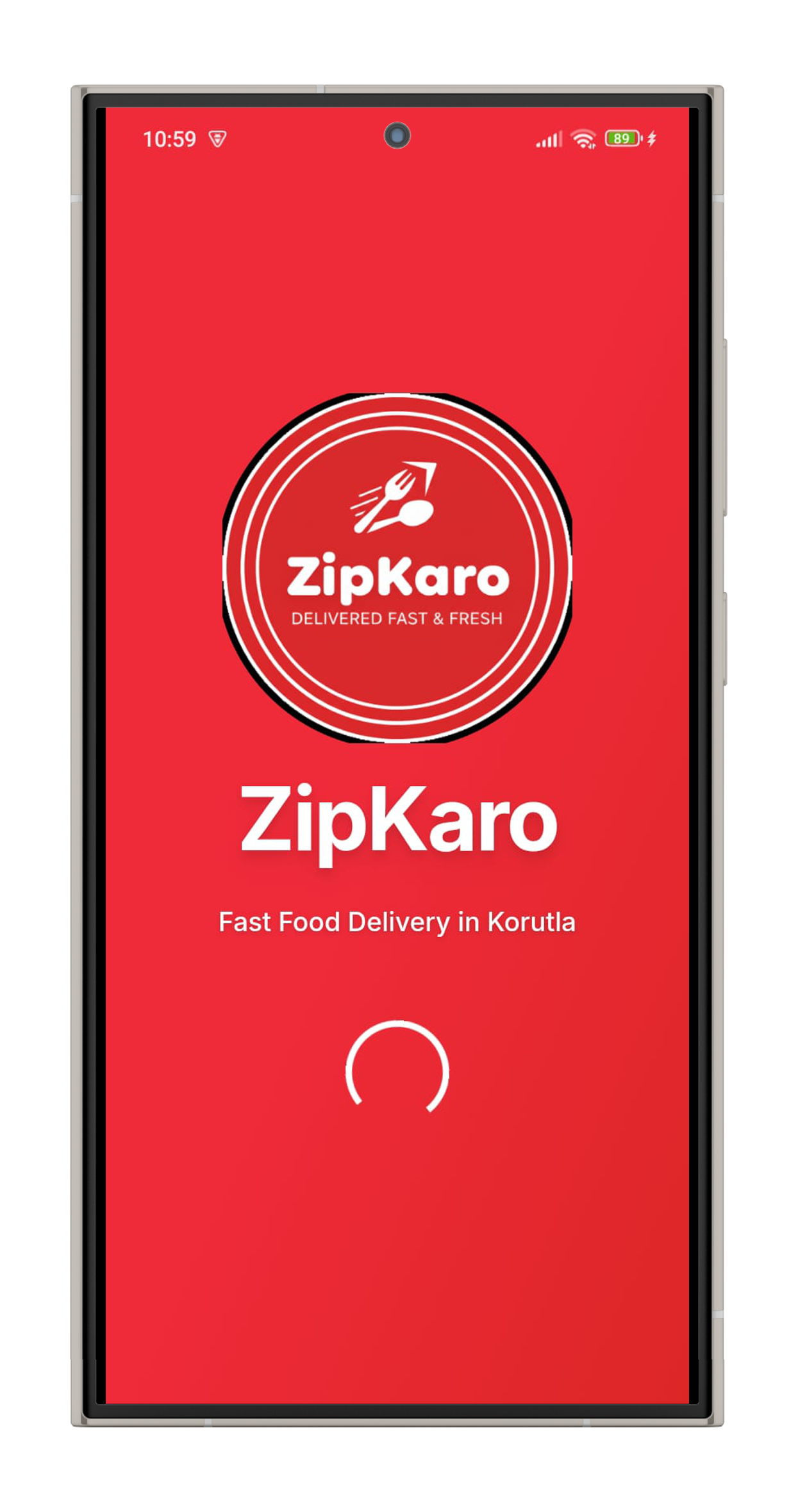 ZipKaro Korutla Food Delivery App Splash Screen